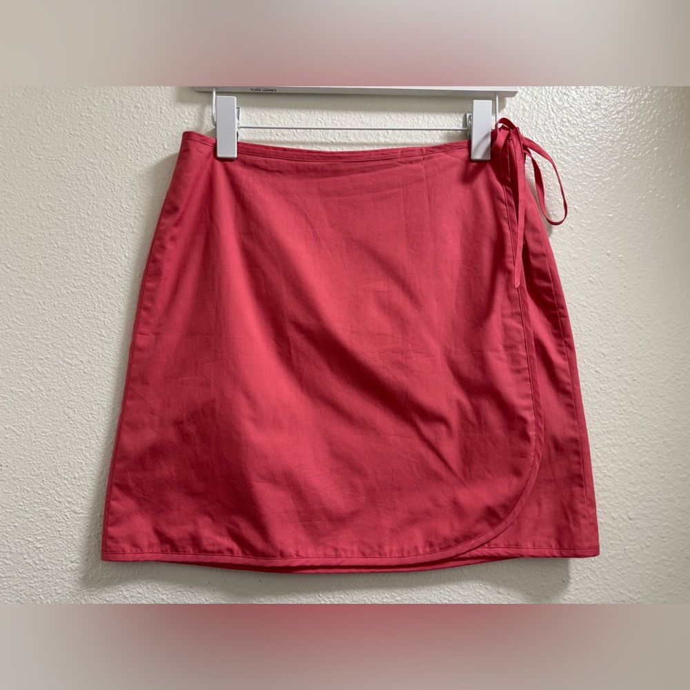 J. Crew Wrap Skirt Button Tie Waist Wrap Skirt Lightweight Pink Women's Small